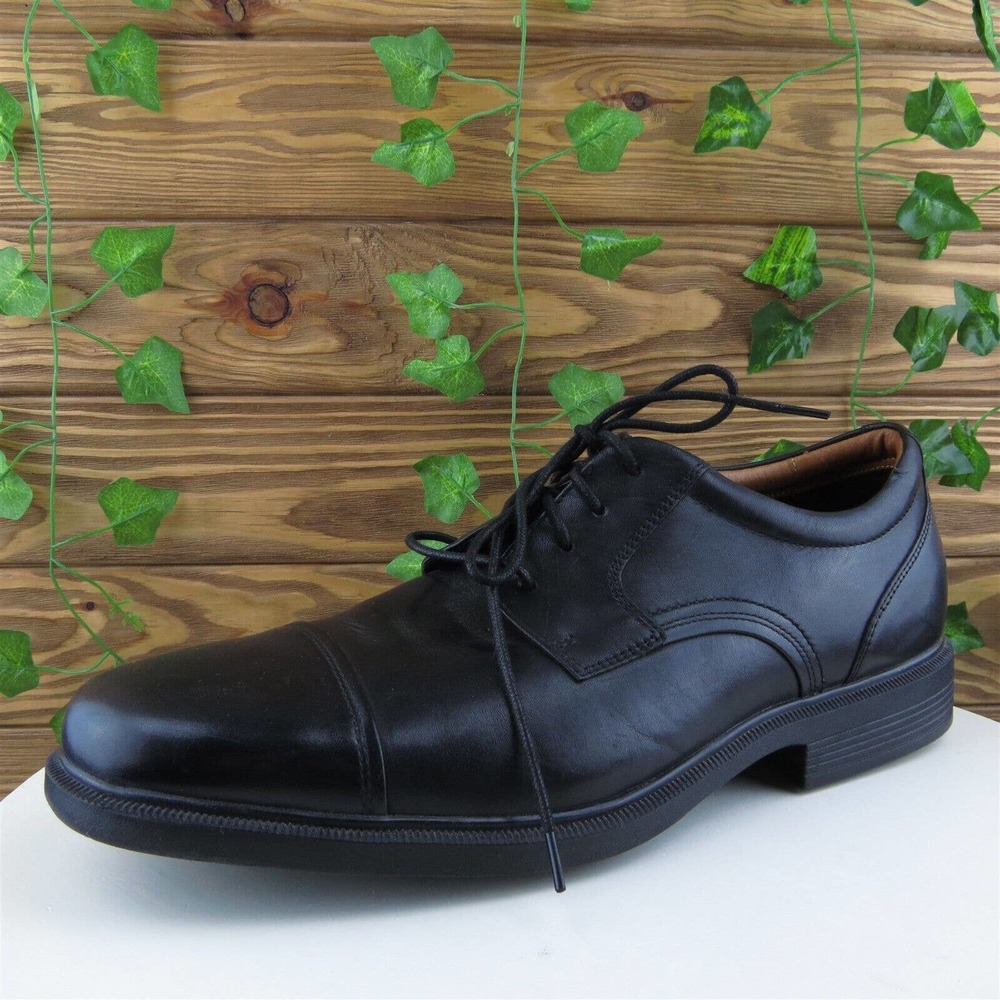 Rockport Black Leather Cap-Toe Derby
